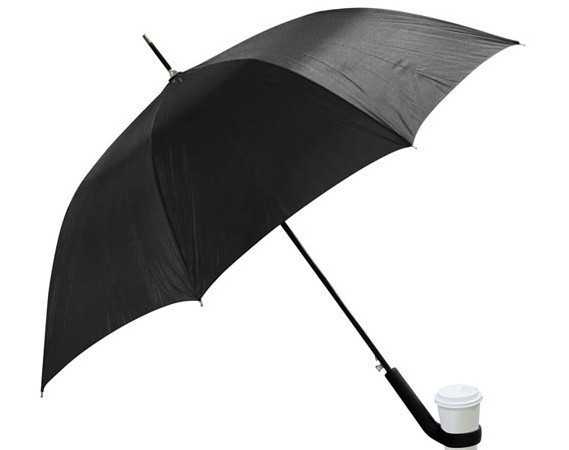 能拿咖啡杯的雨伞